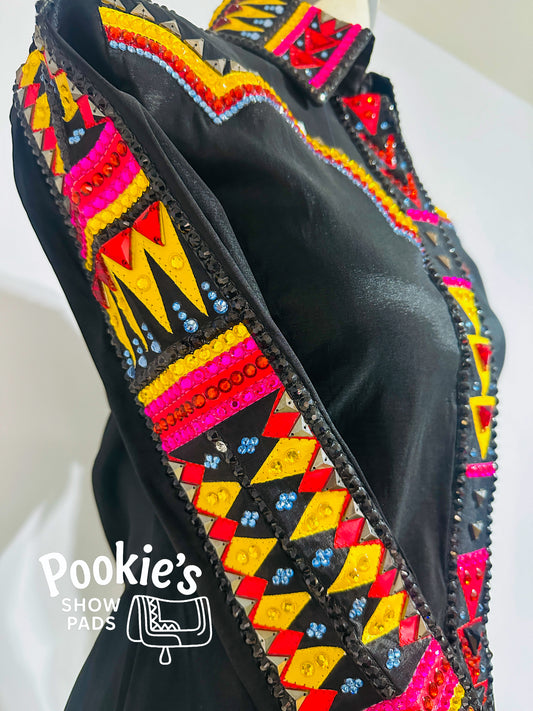 Black Taffeta Day Shirt with Yoke