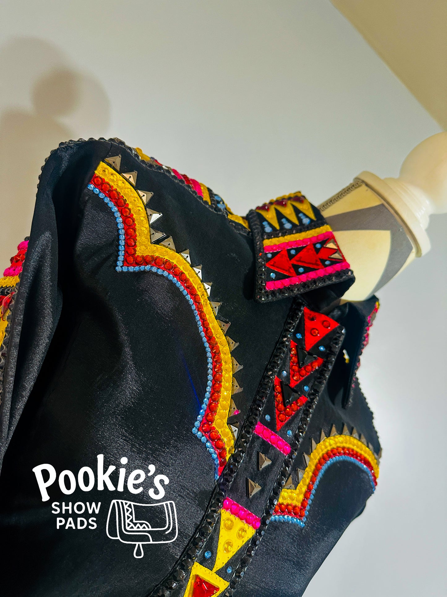 Black Taffeta Day Shirt with Yoke