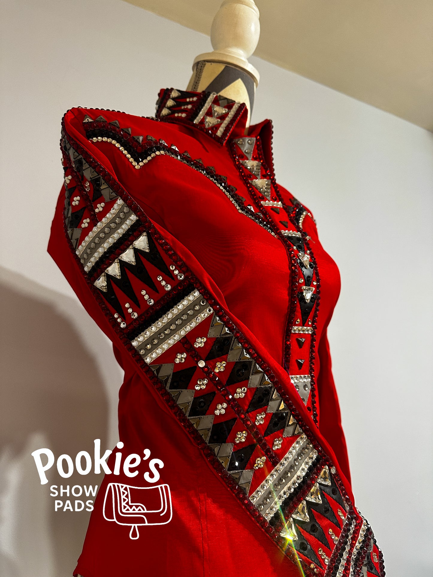 Red Taffeta Day Shirt with Yoke