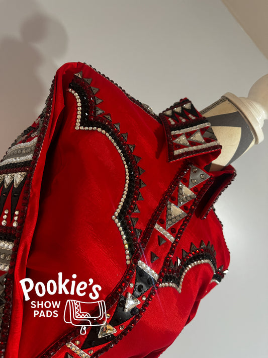 Red Taffeta Day Shirt with Yoke